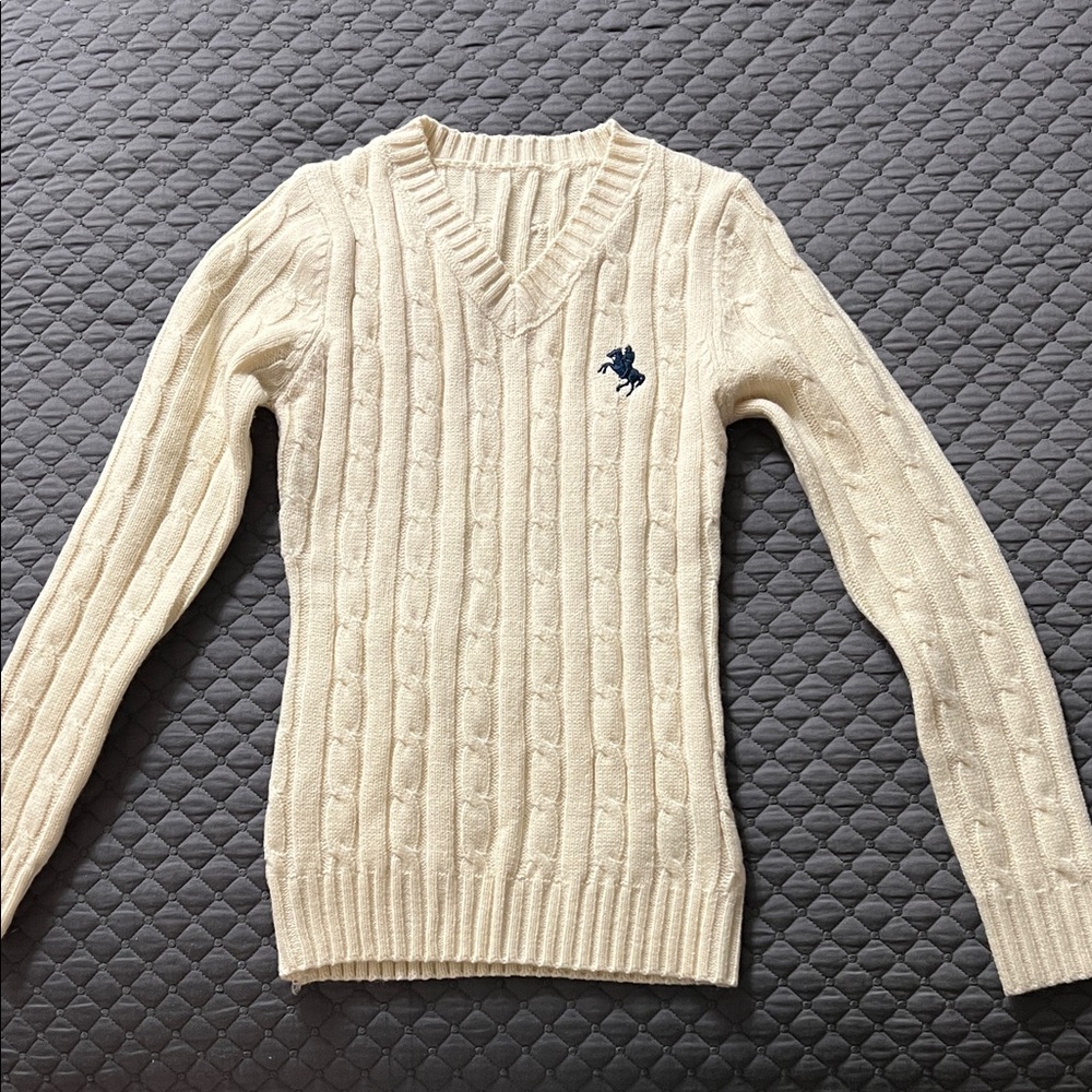 Kids Cream Cable Knit Sweater
